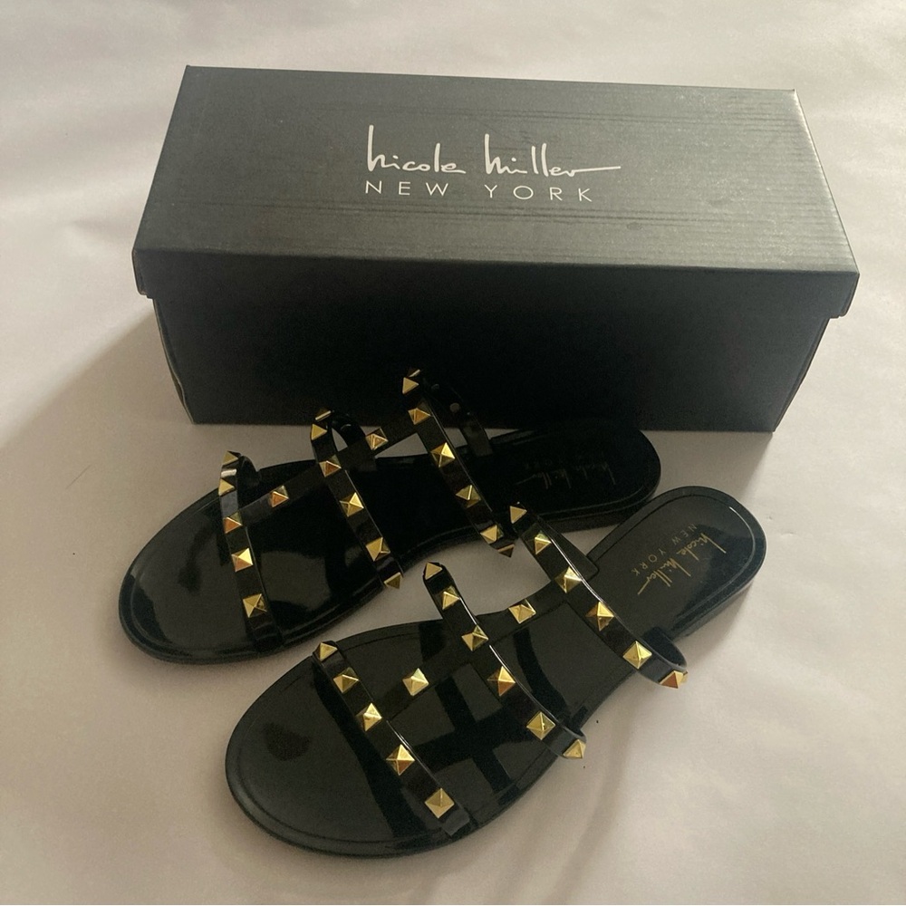 💴Sold💴 
Nicole by Nicole Miller Black Studded Sandals